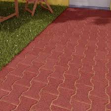 Pave De Jardin En Beton Couleur Rouge Forme En I L 16 5 Cm L 19 8 Cm Ep 4 2 Cm Autobloquant Pour Terra Jardin En Beton Paves De Jardin Paves Exterieur