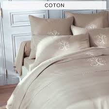 Housse De Couette Coton Brodee Monogrammes Manoir Taupe Bouchara Collection 3 Suisses Housse De Couette Linge De Maison Idees De Lit