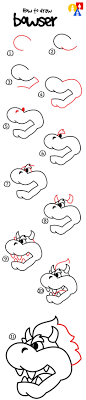 How To Draw Bowser Art For Kids Hub Avec Images Tutoriel De Dessin Dessins Simples Tutoriel De Dessin Facile