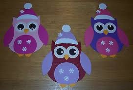 3 Kleine Winter Eulen Fensterbild Aus Tonkarton Pink Fensterdeko Weihnachten Basteln Basteln Weihnachten Kinderbasteleien