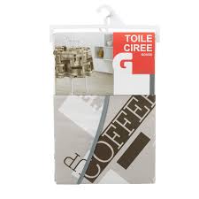Nappe Toile Ciree Ronde Motif Cafe Nappe Linge De Table Linge De Maison Gifi