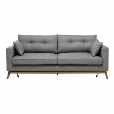 Canape Convertible 3 Places En Tissu Gris Clair Brooke Canape Convertible Canape Convertible Maison Du Monde Canape Convertible 3 Places