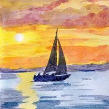 Aquarelle Coucher De Soleil Recherche Google Aquarelles Faciles Peinture Bateau Portrait De Silhouette