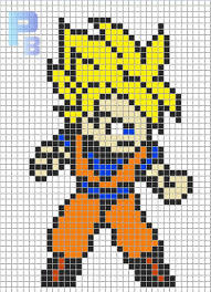 Goku Dbz Perler Pattern Patrones Beads Plantillas Para Hama Pixel Art Templates Pixel Dragon Graph Paper Art