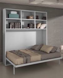 Joy Armoire Lit Escamotable Horizontale 2 Places 140x190 Pieds A Retournement Automatique Et Etageres Blanc Lit Escamotable Armoire Lit Escamotable Plans De Lit Escamotable