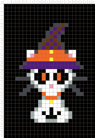 Chat Halloween Pixel Art Fond Noir Pixel Art Les Arts Chat Halloween