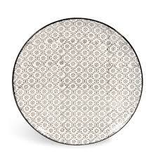 Assiette Plate En Faience Micromotif Noir Blanc D 27 Cm Chiang Mai Maisons Du Monde Geschirr Keramik Besteck