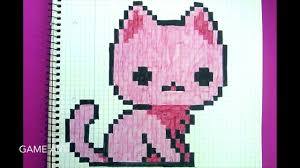 Pixel Art Comment Dessiner Un Chat Rose Trop Mignon Le Monde Du Pixe Comment Dessiner Un Chat Coloriage Pixel Dessin Chat