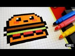 Handmade Pixel Art How To Draw Kawaii Hamburger Pixelart Kawaii Youtube Modele Goblen Desene Artistice Crafturi