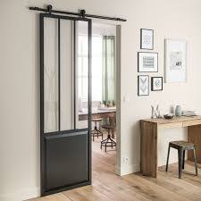 Artens Porte Coulissante Aluminium Noir Atelier Verre Clair Artens H 224 X L 73 Cm Leroy Merlin 219 Porte Coulissante Atelier Porte D Atelier Et Verriere Coulissante