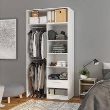 Dressing Spaceo Home Blanc H 240 X L 80 X P 60 Cm En 2020 Dressing Blanc Dressing Idee Deco Chambre Parentale