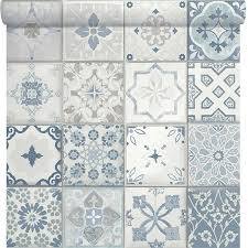 Papier Peint Vinyle Sur Intisse Carreau Ciment Bleu Castorama Papier Peint Vinyle Carreaux De Ciment Papier Peint Vinyle