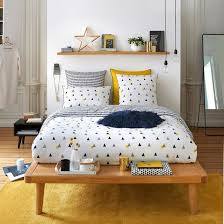 Housse De Couette Pur Coton Digna Bleu Blanc Jaune La Redoute Interieurs La Redoute Housse De Couette Couettes De Lit Deco Chambre