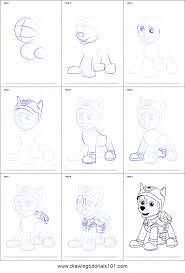 How To Draw Super Spy Chase From Paw Patrol Printable Drawing Sheet By Drawingtutorials101 Com Paw Drawing Drawing Sheet Easy Drawings