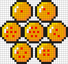 Dragonball Z Balls Kandi Pattern Perler Bead Art Perler Beads Designs Pixel Art Pattern