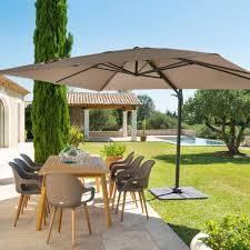Parasol Deporte Rectangulaire Inclinable Elea Tonka Noisette En 2020 Parasol Terrasse Idees De Patio Parasol