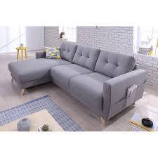 Oslo Canape D Angle Gauche Convertible Gris Clair 225x147x86cm Canape Angle Canape Angle Gauche Canape Angle Convertible
