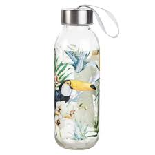 Gourde En Verre Imprime Tropical Maisons Du Monde Glass Flask Glass Bottles Bottle