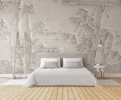 Papier Peint Beige Trompe L œil Zen Mur 3d Bambou Sculpte Atelier Wybo Papier Peint 3d Papier Peint Bambou