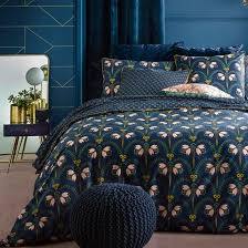 Housse D Oreiller En Velours Brode Petipon La Redoute Interieurs Chambres Bleu Marine Deco Chambre Bleu Chambre Bleu