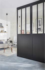 Cloison De Separation Atelier Mdf Revetu Noir Effet Metal Cloison Separation Cloison Amovible Cloison
