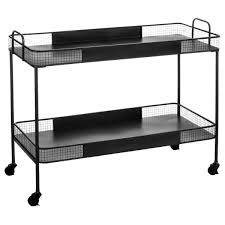Desserte A Roulettes En Metal Noir 102x41x80cm Desserte Cuisine Cuisine Industrielle Roulette Pour Meuble