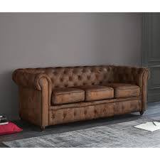 Chesterfield Canape Capitonne 3 Places En Suedine Marron H76 X L202 X P91 Cm 43 Kg Maisons Du Monde 6 Canape Capitonne Chesterfield Canape Chesterfield