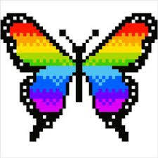 Papillon Arc En Ciel En Pixel Art Pixel Art Papillon Coloriage Pixel Pixel Art