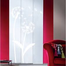 Lot De 3 Panneaux Japonais Pissenlit Blanc 250 X 50 Cm Rideau Japonais Panneau Japonais Rideaux