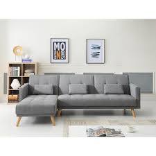 Scandinave Canape D Angle Reversible Convertible 267x151x88cm Gris Clair Canape Angle Canape Angle Convertible Et Canape D Angle Scandinave