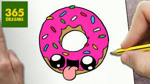 Comment Dessiner Donut Kawaii Etape Par Etape Dessins Kawaii Dessin Kawaii 365 Dessins Dessins Faciles