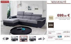 Canape Angle Convertible Cerny Tissu Simili Anthracite Pas Cher Canape Vente Unique Ventes Pas Cher Com Canape Angle Convertible Canape Angle Canape En Cuir