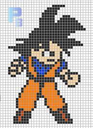 Goku Dbz Perler Pattern Patrones Beads Plantillas Para Hama Minecraft Pixel Art Pixel Art Pixel Art Grid