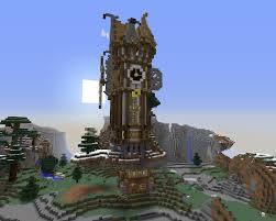 Grande Maison Steampunk Avec Un Moulin Et Une Horloge Maison Steampunk Grandes Maisons Maison