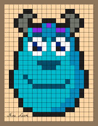 Personnage Disney Monstre Et Cie Minecraft Pixel Art Pixel Art Design Pixel Art