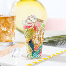 Chope En Verre Imprime Motif Tropical Verre Imprime Motif Tropical Panier Et Caisse