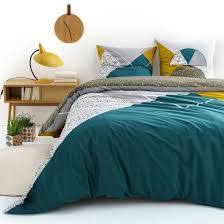 Housse De Couette En Coton Hilda Taille 140x200 Cm 200x200 Cm 240x220 Cm 260x240 Cm En 2020 Housse De Couette Deco Chambre Parents Et Chambre A Coucher Bleu