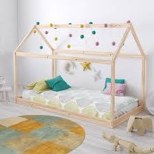 109 Lit Cabane En Bois Massif 90 X 190 Cm Louis Pas Cher A Prix Auchan Lit Cabane Lit Cabane Montessori Idees De Lit