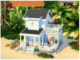 Small Beach House The Sims 4 Catalog In 2020 Small Beach Houses Sims 4 House Design Sims 4 Houses