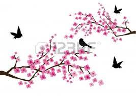 Fleur De Cerisier Vecteur Avec Des Oiseaux Fleur De Cerisier Tatouage Cerisier Cerisier