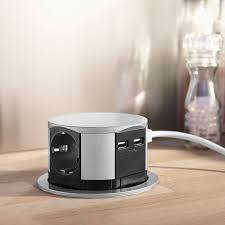 Bloc Escamotable 3 Prises 2 Chargeurs Usb Compactes Otio Prise Escamotable Prise Encastrable Installation Domotique