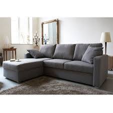 Jules Canape D Angle Reversible Convertible 4 Places Coffre De Rangement Tissu Gris Contemporain L 220 X P 166 Cm Canape Angle Convertible Canape Angle Et Canape Meridienne Convertible