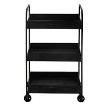 Chariot A Roulettes En Metal Noir L 49 Cm Petit Meuble Rangement Chariot A Roulette Maison Du Monde