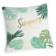 Housse De Coussin En Coton Imprime Rose 40x40cm Tropic Summer Maisons Du Monde Maison Du Monde Housse De Coussin Coussin Tropical