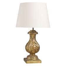 Lampara Clasica Esculpida En Dorado Envejecido Y Algodon Blanco Coton Blanc Objet Deco Maison Et Style Boudoir