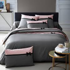 Housse De Couette Percale Coton Roman Gris Rose Poudre 3suisses Nevresim Takimlari Yatak Nevresim Takimi