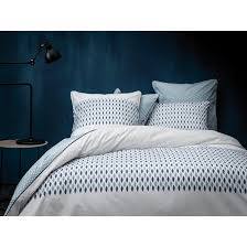 Housse De Couette Percale 80 Fils Cm Imprime Blanc Bleu Blanc Cerise Housse De Couette Idees De Lit Lit Moderne