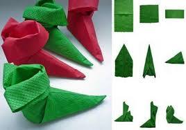 Falten Papierservietten Weihnachten Zwerg Schuh Elfen Gruen Rot Servietten Falten Weihnachten Papierservietten Falten Servietten Falten Weihnachtsbaum