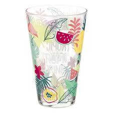 Chope En Verre Imprime Tropical Maisons Du Monde Verre Imprime Imprimes Tropicaux Chope