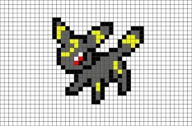 Umbreon是一种四足动物的哺乳动物神奇宝贝 类似黑猫 黑兔或黑狐狸 Pixel Art Pokemon Pixel Art Chaton Coloriage Pixel